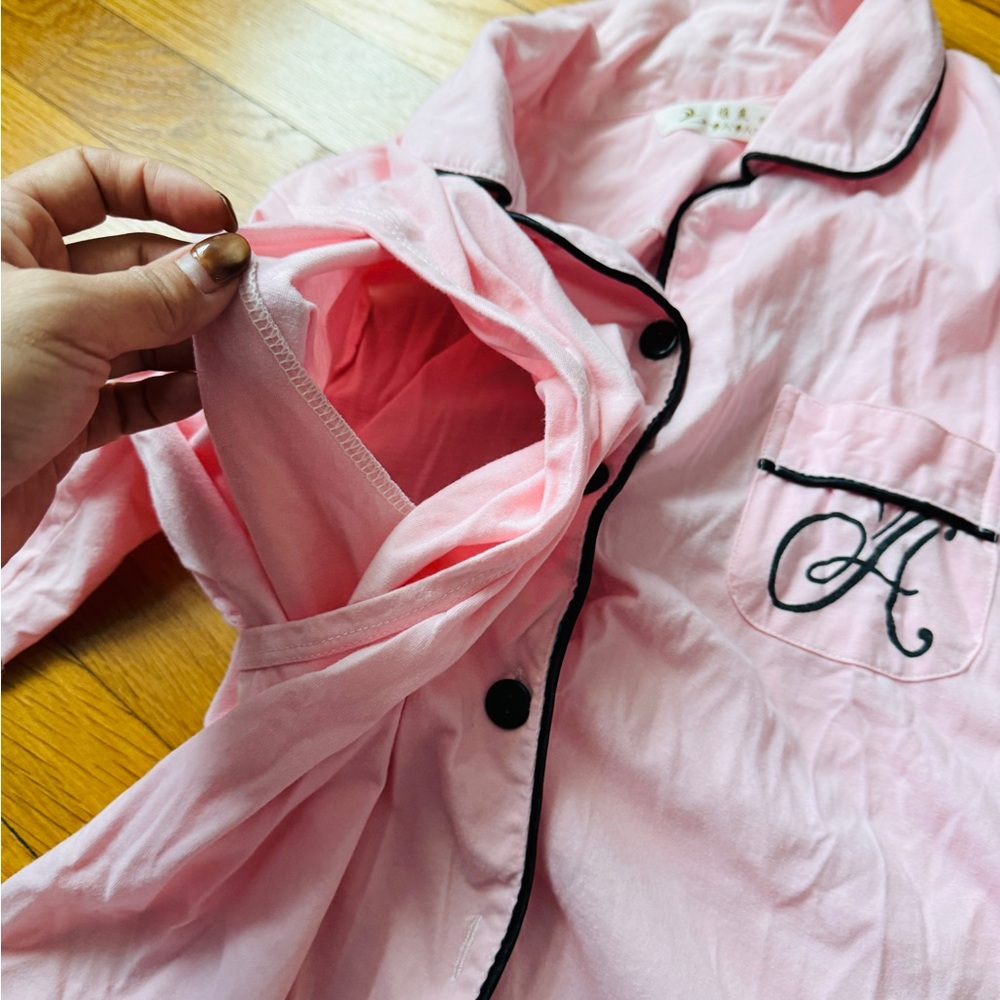 Maternity nursing pajamas set button shirt and pants - Picture 5 of 6